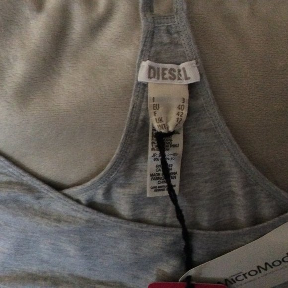 Ladies Diesel Jersey Knit Cami/Tank | Grey | Stretch | New with Tags - Picture 5 of 6